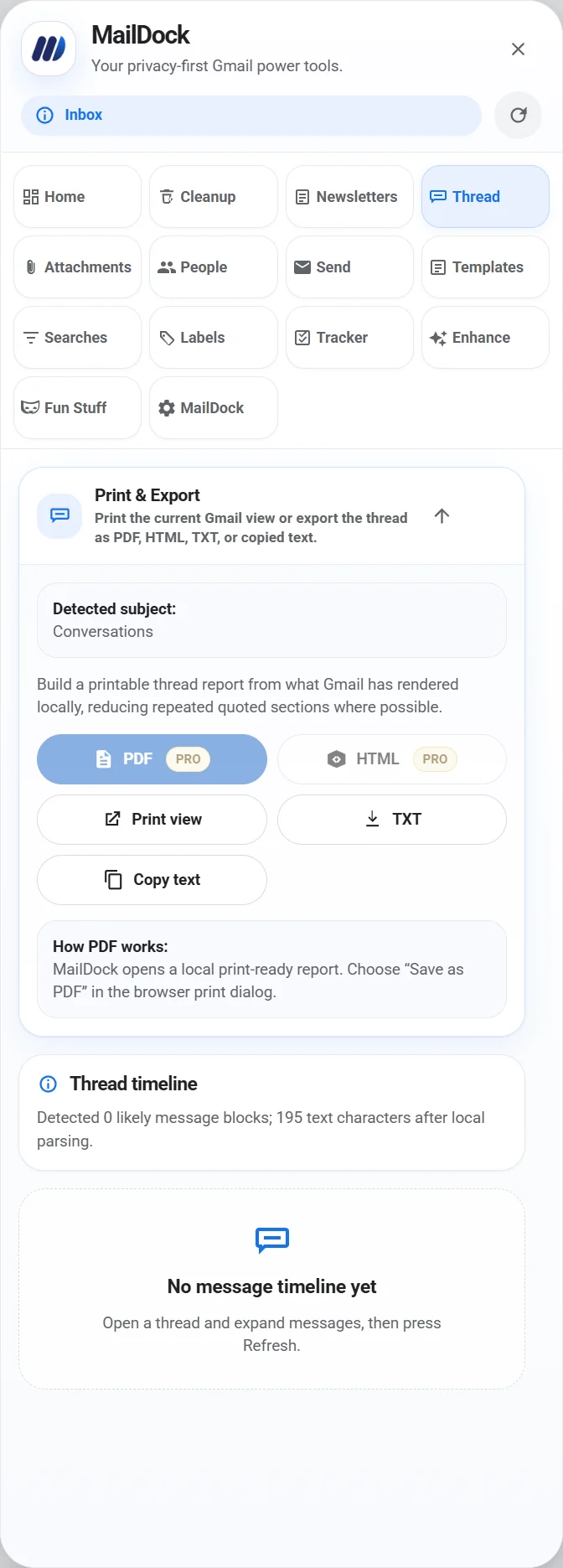MailDock Thread screenshot