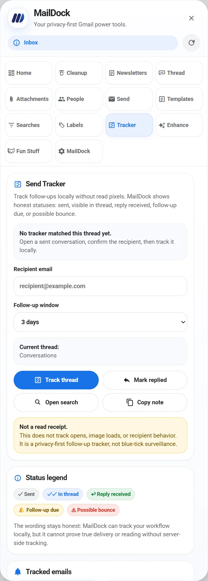 MailDock Send Tracker screenshot